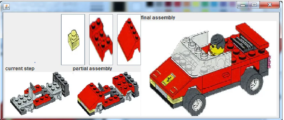 Figure 6.  GUI for a 3D car assembly domain built using LEGO® bricks. 