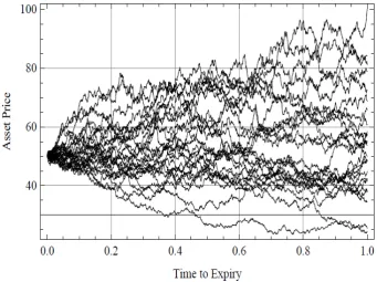 Figure 1. Multiple Monte Carlo generated price paths 