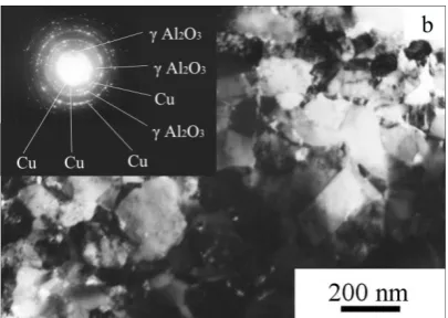 Figure 5a.  Microstructure of the initial Cu - Al2O3 material (A) observed by TEM 