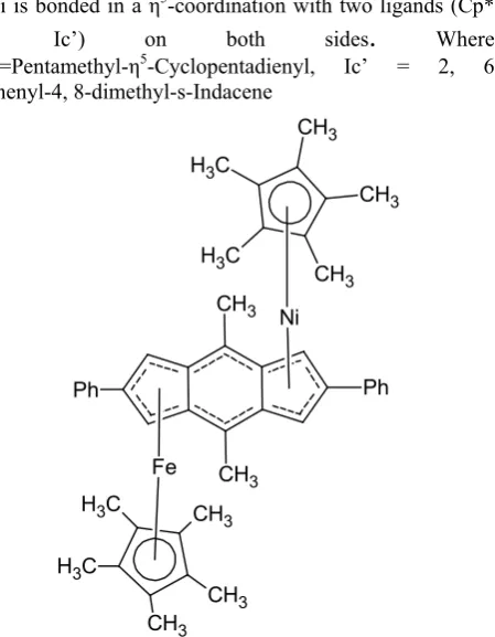 Figure 1a.  Chemical structure of (Cp*Fe)2Ic’ 