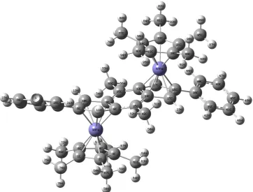 Figure 2.  Atom and number labeling of Optimized structure of (Cp*Fe)2Ic’