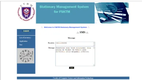 Figure 15: SMS notification to the approved staff 