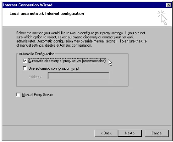 Figure 9. Automatic Discovery of Proxy Server