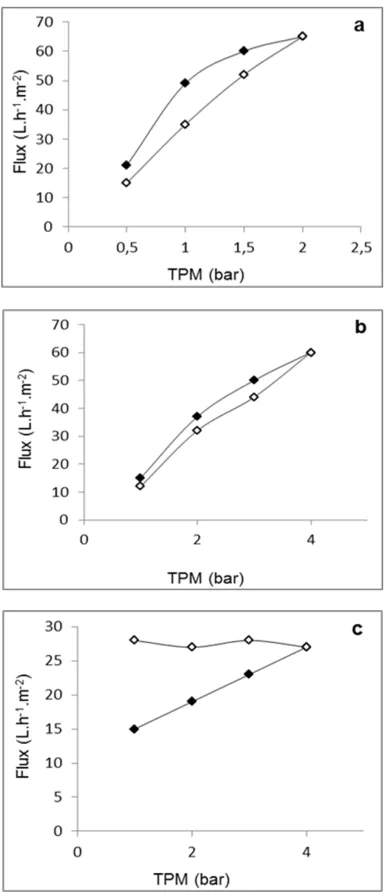 Fig. 5. Effect of initial permeate flux on 