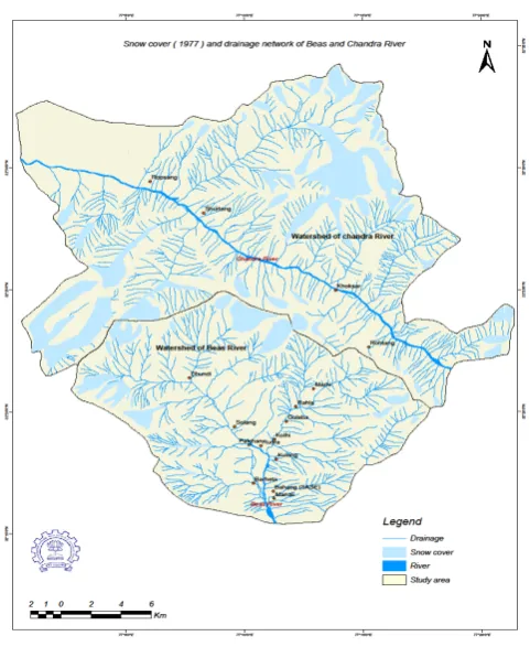 Figure 1.  Location Beas catchment (study area) and Chandra River basin 
