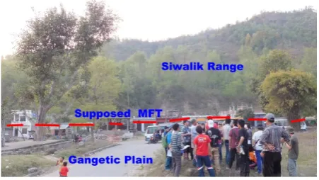 Figure 18.  Rocks of the Tansen Group occurring on the river floor of Tinau Khola, south of Tansen (4th tour, March 2015)