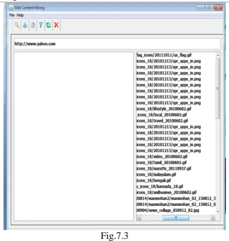 Table shows the web content mining tools and the tasksFig.7.3these tools perform.Tools and their Respective Tasks