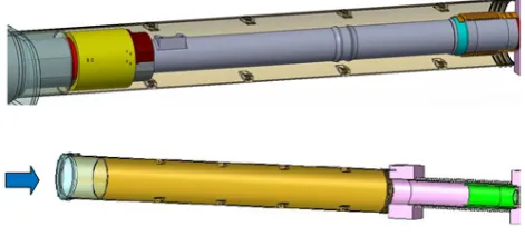 Figure 18.  Representation of the coupling and extraction of the end fitting 