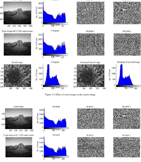 Figure 13: Effect of secret image on the carrier image 