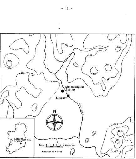 Fig. 4. Map showing site of Kilkenny Meteorological Station. 