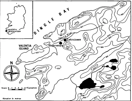Fig. 1. Hap showing the site of Valentia Observatory and its environs. 