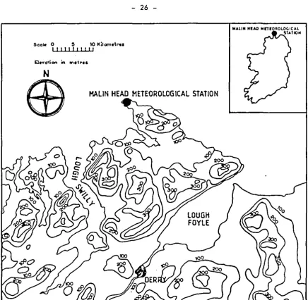 Fig. 13. Map showing site of Malin Head Meteorological Station. 
