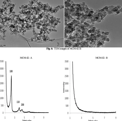 Fig. 4:  TEM images of MCM-41-B   