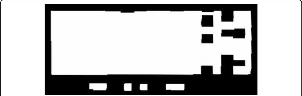Fig. 7 Image blur processing and binarization. The image is processed in a fuzzy way and two-valued