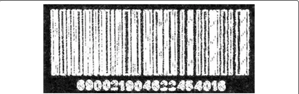 Fig. 5 The camera captured the original image. The original image of the bar code is captured by the camera