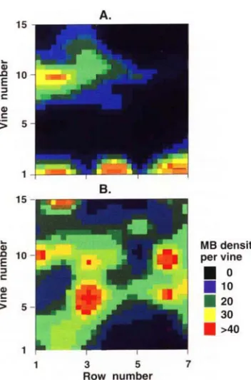 Fig. 5. Comparison of intensive (first trial) spur counts (2.5 minutes per spur, 