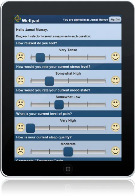 Figure 2.  Wellpad EMR Symptom Tracking Tool 