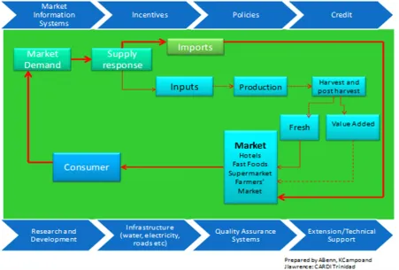 Figure 1.  Generic value chain for root and tuber crops 