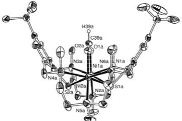 Fig. 2. ORTEP representation of the structure of complex 4 at 50% probability ellipsoids