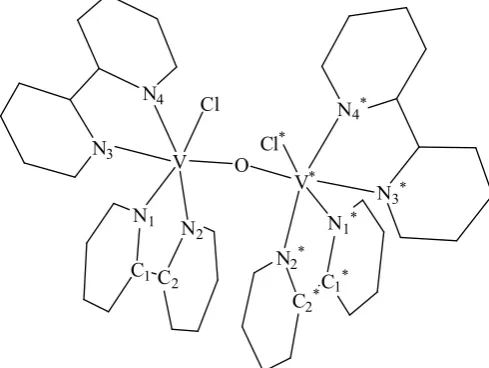 Fig. 1. The system [V2O(bipy)4Cl2]2+ and atom numbering.