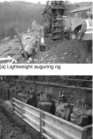 Fig. 7. Construction of Bored Pile Retaining Wall   