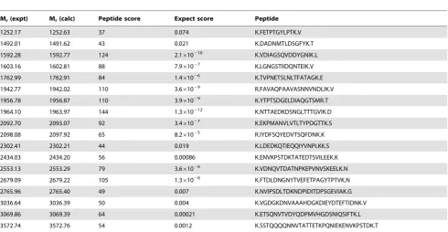 Table 2. Mass spectrometry of fH-binding protein detected via fH cross-linking identifying SdrE peptides.