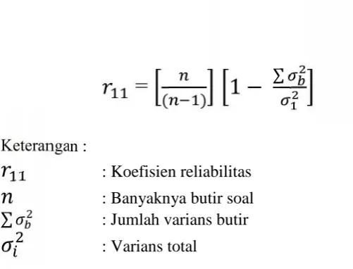 Tabel 6. Klasifikasi Reliabilitas