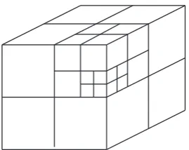 Figure 2.1: An example of a silhouette cone intersection on a slice. The object (blue)is seen by two cameras