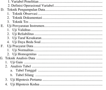 Tabel Tunggal .........................................................................Tabel Silang ............................................................................3
