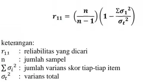 Tabel 6. Kriteria Reliabilitas