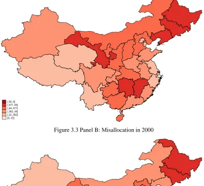 Figure 3.3 Panel A: Misallocation in 1998 
