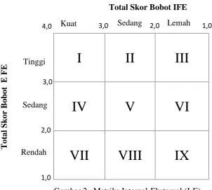 Gambar 2.  Matriks Internal-Eksternal (I-E)Sumber : David, 2009