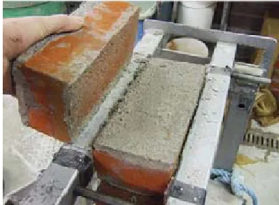 Figure 4. Flexural bond wrench test failure at the mortar interface with the upper unit (A1 mode) 