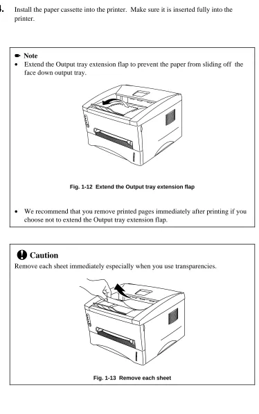 Fig. 1-12  Extend the Output tray extension flap