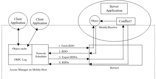 Figure 2-3 The Rover Toolkit client/server distributed object model