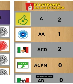 Fig. 8. Selection display to voter after conﬁrmation.