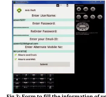 Fig 3: Form to fill the information of user. B. How to Activate the Camera 