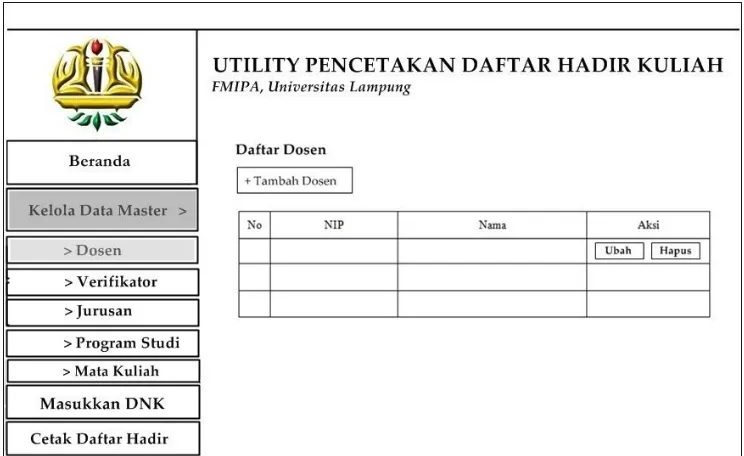 Gambar 3.17. Desain Antar Muka Menu Tambah Data Dosen 