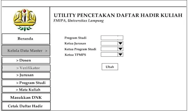 Gambar 3.21. Desain Antar Muka Menu Ubah Data Verifikator 