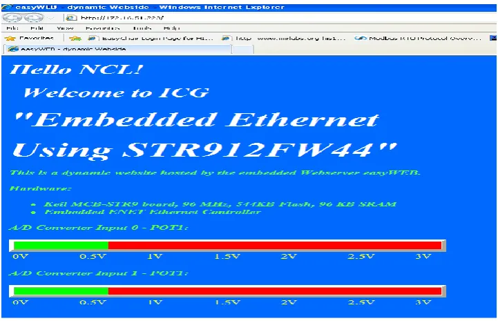 Figure 5: Developed web page  