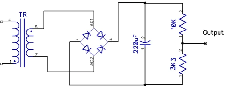Gambar 3.5. Rangkaian sensor tegangan  
