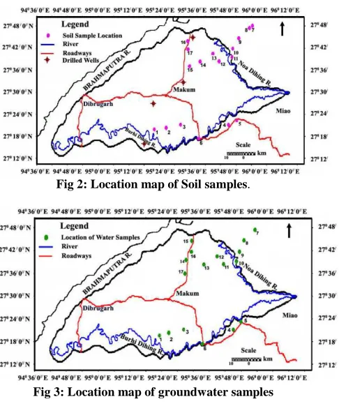 Fig 2: Location map of Soil samples. 