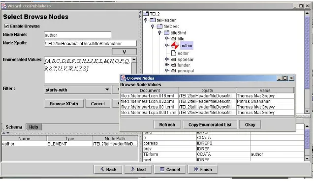 Fig. 5. The node XPath, and the filter selection. 