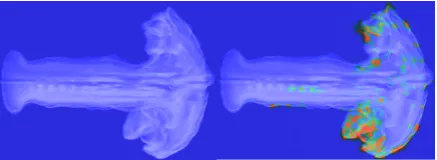 Figure 5: Image quality results. Rendering of the time step(Left) and155 using the RASH based similarity function with ε = 0.25 ε = 0.75(Right)