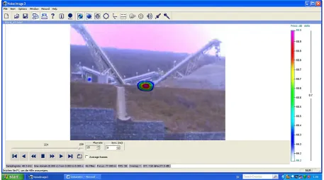 Fig. 4. Sound visualization of belt conveyor with load of stones – correct operation