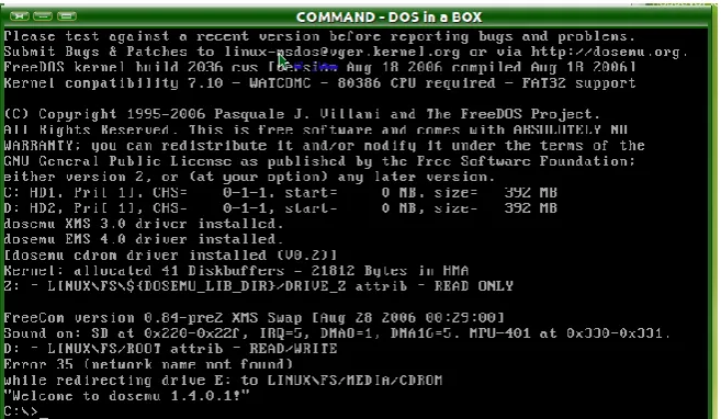 Gambar 4.1  Tampilan dosemulator 1.4.1.0.1 
