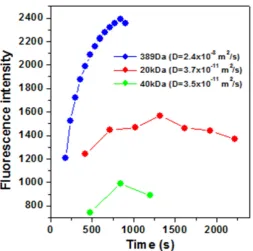 Figure 4.11. Diffusion profiles of FITC variants with different molecular weights 