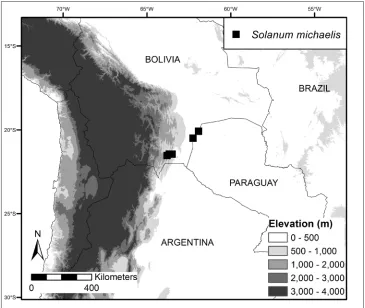 Figure 2. Distribution map of Solanum michaelis.