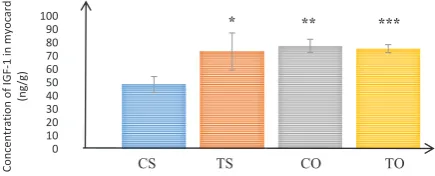 Fig 1Figure 1. IGF-1 Concentration (ng/g) in the Cardiac Tissue of Male Rats in the Studied Groups