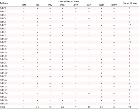 Table 2. Virulence Gene Patterns Identified Among the Studied Isolates